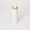 Round Tissue Case - Steel + Wood