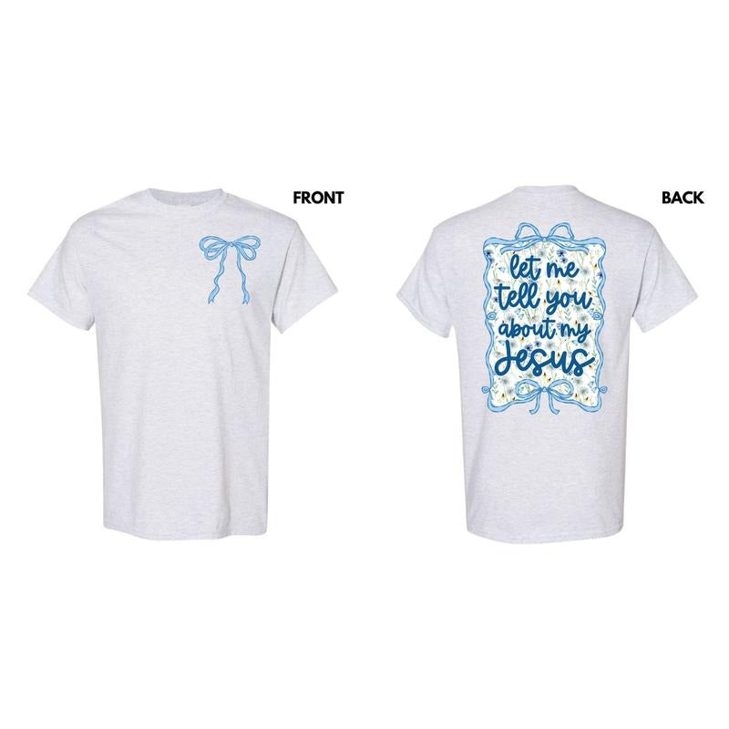 About My Jesus Blue Floral Gildan Short Sleeve T-Shirt 'NLB'