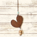 Heart Single Rusty Metal Bell Chime
