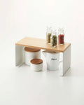 Stackable Countertop Shelf - Two Sizes - Steel + Wood