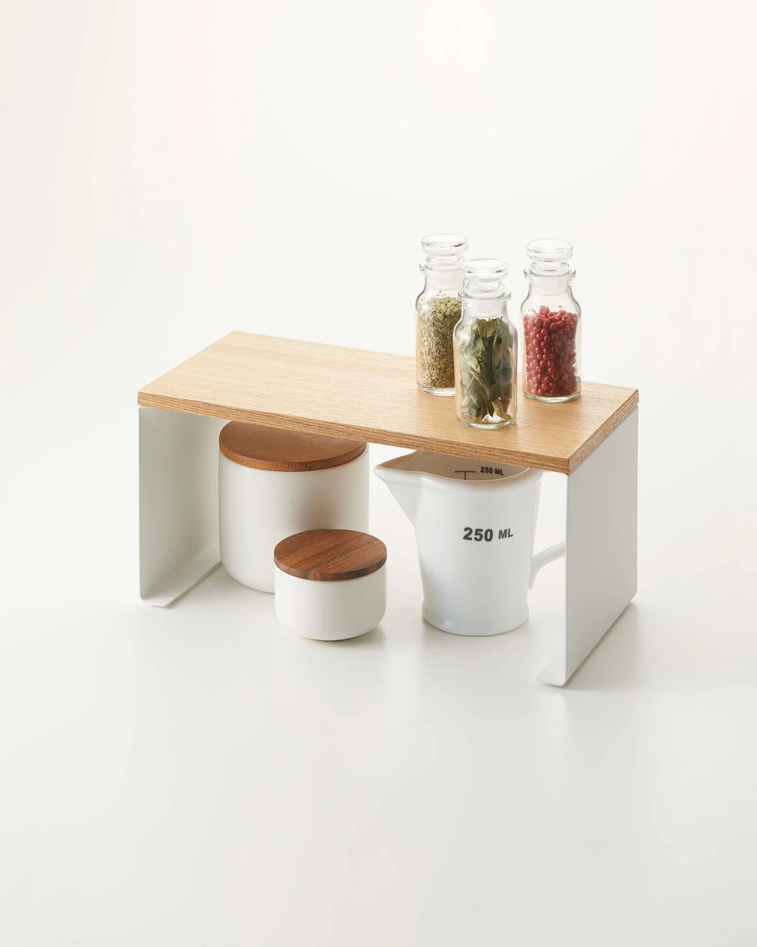 Stackable Countertop Shelf - Two Sizes - Steel + Wood