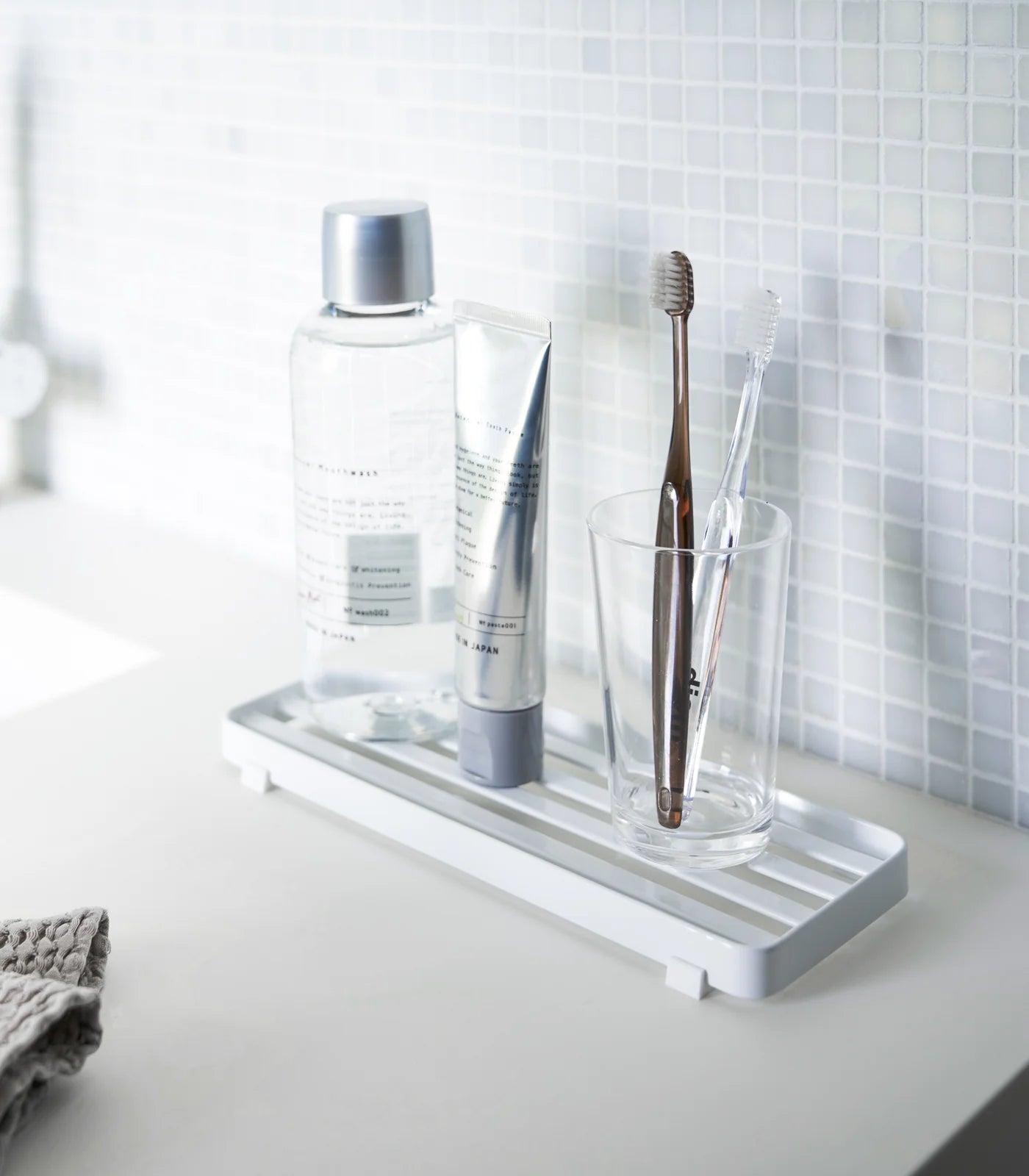 Slotted Bathroom Tray - Steel